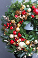 Red&Gold, świąteczny wianek na drzwi