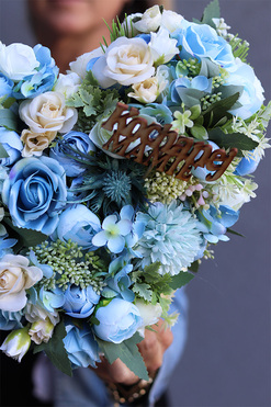 Blue Heart, serce nagrobne z dedykacją, wym.26x32cm