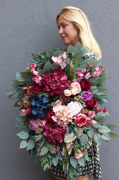 Wspomnienia Jerrete, fioletowa wiązanka nagrobna, dł.75cm