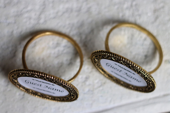 Twój Gość, metalowe obrączki na serwetki z polem na dedykację
