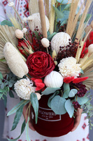 flowerbox welurowy z suszem, Marttimo Bordo Velvet