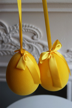 Yellow Eggs, zawieszka wielkanocna, kpl.2szt, wym.14x10cm