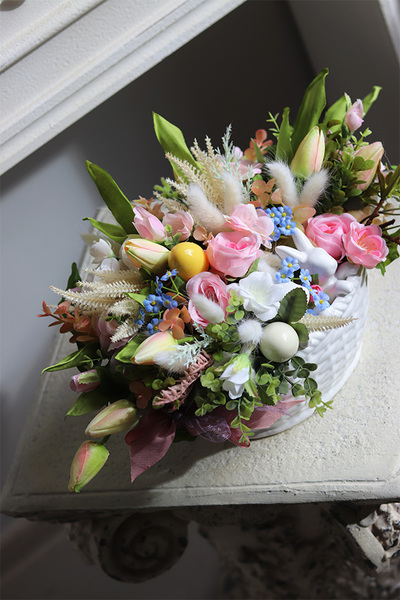 kompozycja wielkanocna / stroik Pastelowa