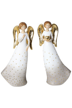 Angels Givat B, świąteczna figurka anioła, wys.18cm, kpl.2szt 