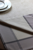 Butterfly, bawełniany obrus ze wzorem, beżowy, wym.140x220cm