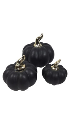 Matt Black, dekoracyjna dynia ceramiczna, wym.16x16cm 