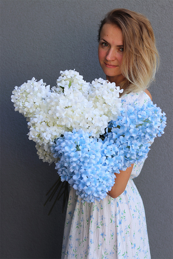 Delicate Blue, bukiet niebieskich hortensji