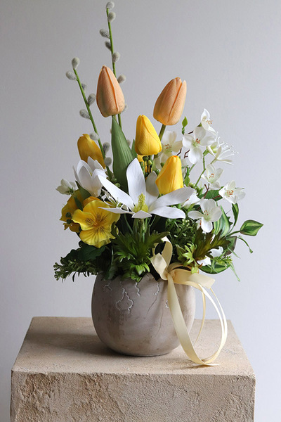 Ach Wiosna, stroik wiosenny z tulipanami