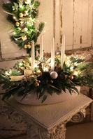 adwentowy stroik ze świecami, Złota Kraina, wym.37x57cm 