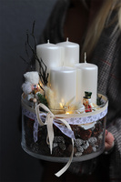 Kraina LED, adwentowy stroik w szkle