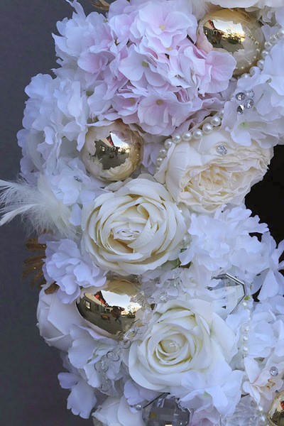 Glamour Bunny, wielkanocny wianek na drzwi z zającem