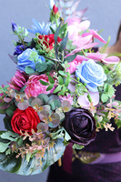 Storczyki New, bukiet nagrobny we wkładzie, dł.52cm 