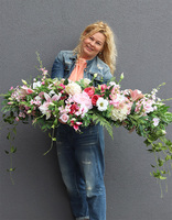 Malediwy Pink, różowa girlanda na stół, dł.140cm 