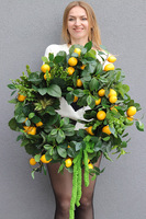 Lemonade, wianek na drzwi z cytrynami