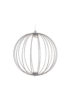 OD RĘKI Christmas Light, świąteczna wisząca kula LED, srebrna, śr.38cm 