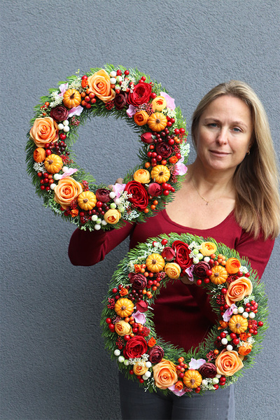 Orangina 2, jesienny wianek na drzwi