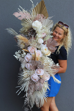 Laguel Boho Beige, girlanda ze sztucznych roślin, dł.120cm