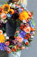 Jesienna Harmonia 3, jesienny kwiatowy wianek