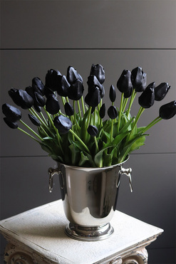 Cooler Black Tulips, nowoczesna wiosenna dekoracja, wys.48cm