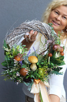 Na Grzybach, jesienny wianek na drzwi