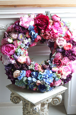 Caryca Lux, ogromny, dwustronny wianek kwiatowy, śr.60cm