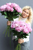 Peonie Pudrowe, bukiet sztucznych kwiatów