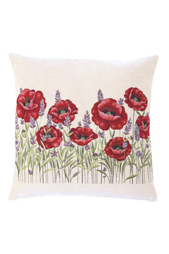 Maki i Lawenda, poszewka gobelinowa dwustronna, 45x45cm