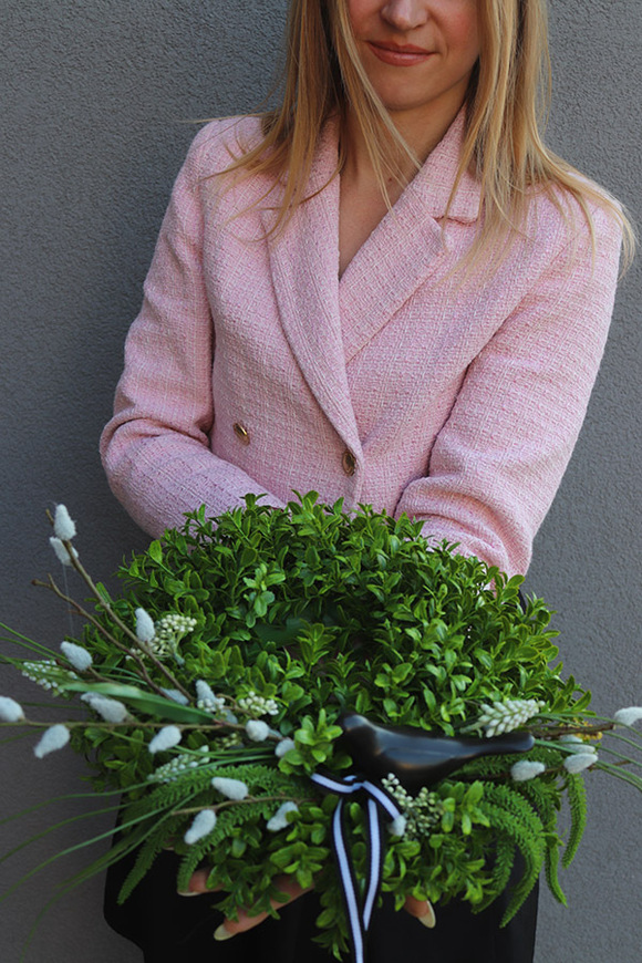 Black Bird, wianek wielkanocny z ptaszkiem