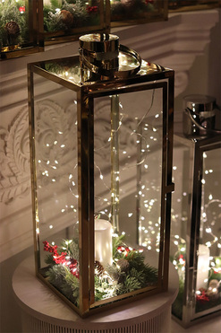 Angelo Christmas Gold, świąteczna dekoracja LED w lampionie, wys.62cm