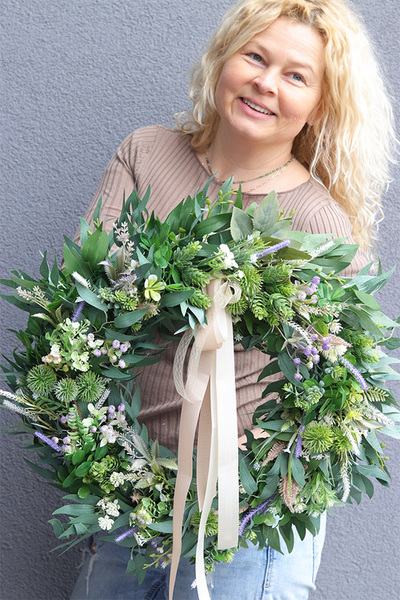 Boho Gretra Trendy, zielony wianek z ruskusem