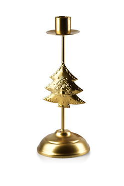 Merry Glamour, świecznik z choinką, złoty, wys.20.5cm