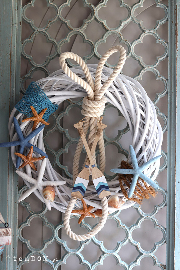 Wiosła, marynistyczny wianek do powieszenia na drzwiach