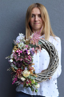 Barbara Purple, asymetryczny jesienny wianek