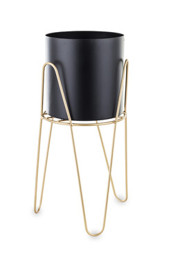 Andre A, metalowa osłonka w stojaku kwietnik, wym.32x17cm