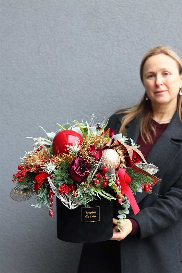 Golden Christmas, flowerbox świąteczny