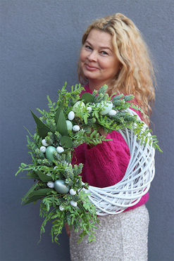 Green Easter, wielkanocny wianek na drzwi z jajkami, rozp.45cm