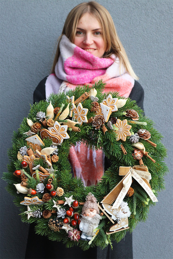 Pieczemy Pieniki, duży bożonarodzeniowy wianek, śr.45cm