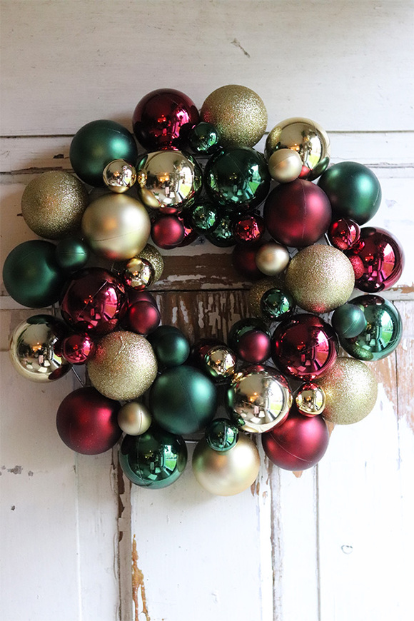 wianek bożonarodzeniowy Bombki Burgund & Gold