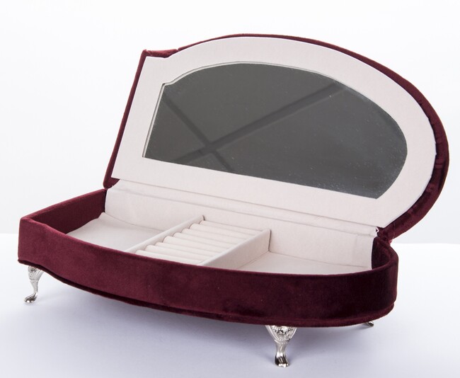 szkatułka / puzderko Florencja Wave Red, wym.17x26.5x12.5cm