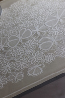 Butterfly, bawełniany obrus ze wzorem, beżowy, wym.140x220cm