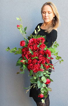 Redissa, bogaty bukiet nagrobny we wkładzie, dł.80cm  