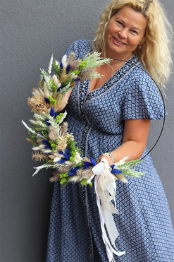 Subtelle Boho Rio 2, delikatny wianek na obręczy z suszem, rozp.50cm