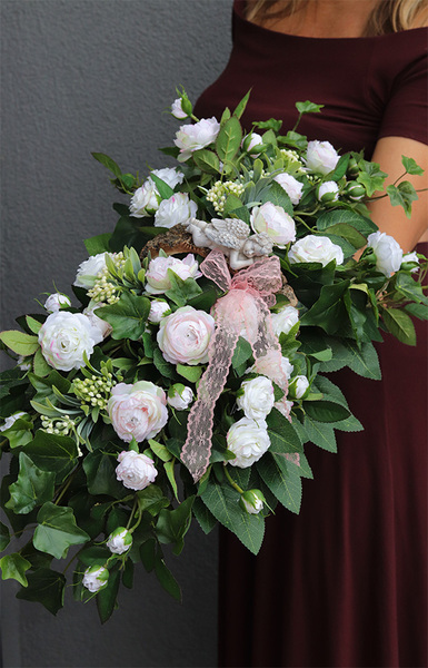 Meluzyna Angels, dekoracja nagrobna na plastrze drewna