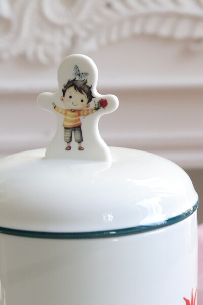 Pan Kwiatek, ceramiczny pojemnik z pokrywką