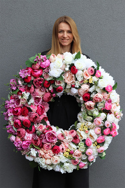 Maria Antonina Big, bardzo duży wianek na drzwi, śr.90cm 