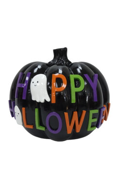 Halloween F, dekoracyjna figurka dynia czarna, wym.24x18.5x21cm