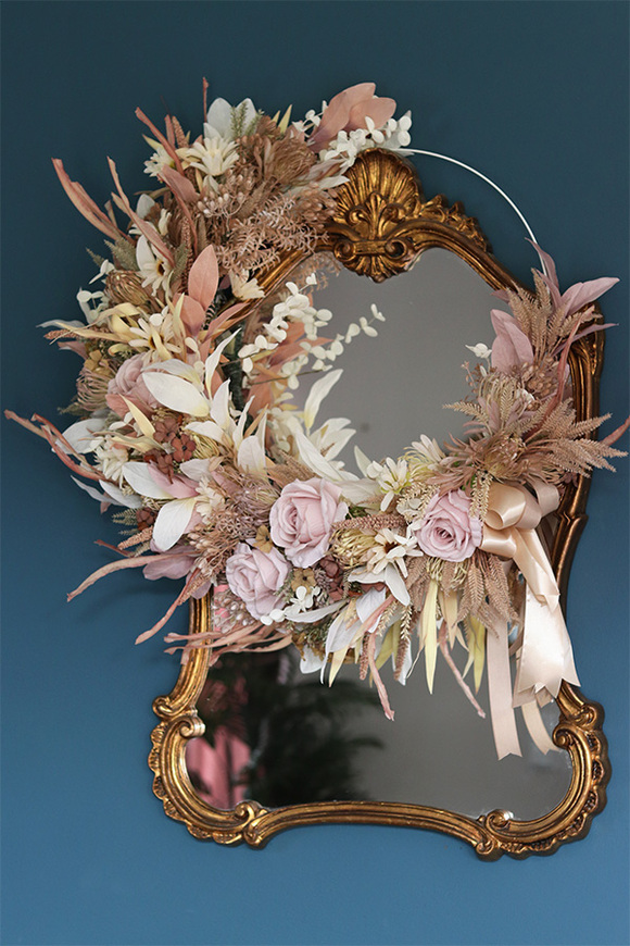 Subtelle Carmello, wianek boho na obręczy, rozp.80cm