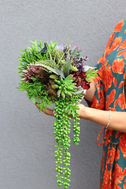 Green Suculerra, kompozycja sukulenty w okrągłej donicy, wym.32x36cm