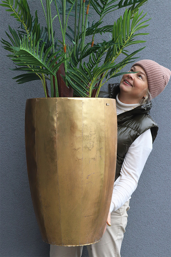 Areca Złota Bajka, wysokiej jakości sztuczna palma w metalowej donicy