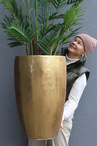 Areca Złota Bajka, wysokiej jakości sztuczna palma w metalowej donicy